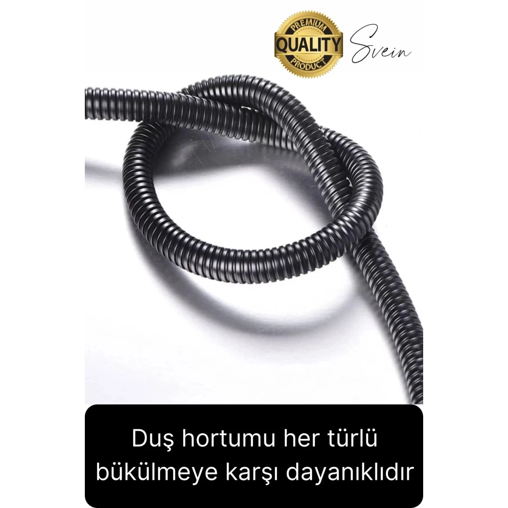 80 cm Siyah Kısa Tepe Ara Duş Hortumu Spiral Robot Bağlantı Örgü Dayanıklı Kopmaz Patlamaz Sızdırmaz