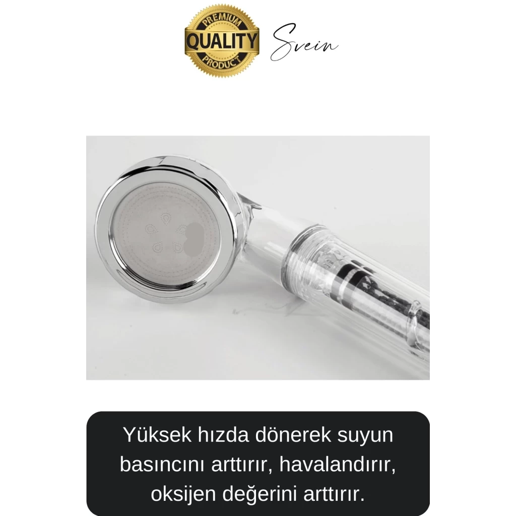 Boncuklu Özel Filtreli Arıtmalı Tazyikli Kireç Önleyici Su Tasarruflu Duş Başlığı 06026