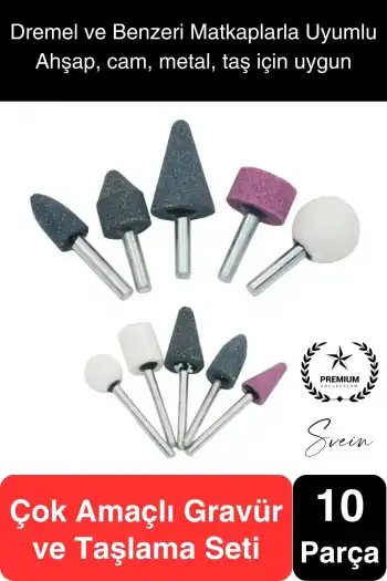 10 Parça Hobi Gravür Dremel Taşlama Ucu Mini Metal Ahşap Oyma Seti Parlatma Zımparalama Fırçalama