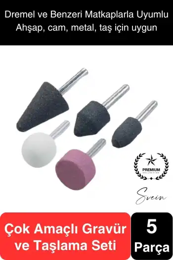 5 Parça Hobi Gravür Dremel Taşlama Ucu Mini Metal Ahşap Oyma Seti Parlatma Zımparalama Fırçalama