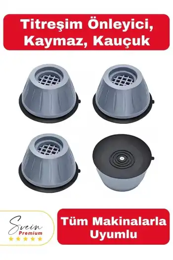 Gürültü Engelleyici ve Kaymaz Titreşim Önleyici Kauçuk Ayak Pedleri Çamaşır Makinesi Stoper 4lü