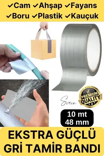 Çok Amaçlı Su Geçirmez Sızdırmaz Dayanıklı Izole Gri Tamir Bandı 48 Mm 10 Mt 1 Adet