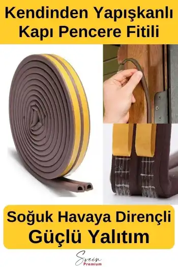 #Fitil Kapı Ve Pencere Soğuk Izolasyon Bandı Fitili Kendinden Yapışkanlı Kauçuk Yalıtım Bant 2x10 = 20 Mt