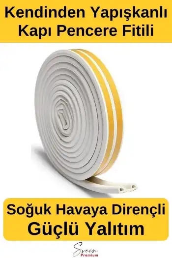 #Fitil Kapı Ve Pencere Soğuk Izolasyon Bandı Fitili Kendinden Yapışkanlı Kauçuk Yalıtım Bant 2x10 = 20 Mt