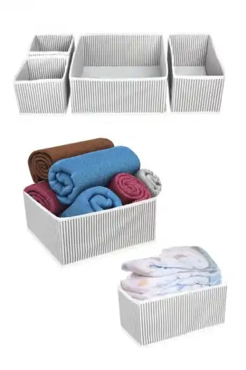 Premium 4lü Çekmece ve Dolap İçi Düzenleyici Pratik Büyük Giysi Çorap İç Çamaşırı Saklama Kutusu