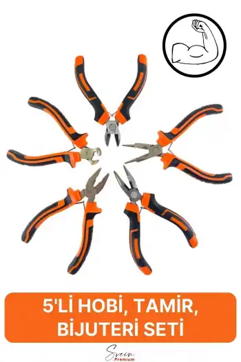 Mini Takı Bijuteri Seti Dayanıklı Kesme Kıvırma Pense Yan Keski Karga Burun Hobi Alet Takımı 5li