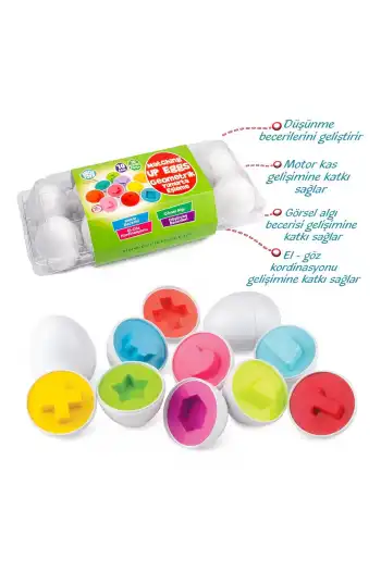 10lu Geometrik Yumurta Eşleme Oyunu Şekilli Eğitici Öğretici Motor Gelişim Görsel Algı Oyuncak Toys