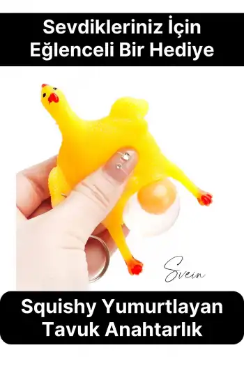 Squishy Yumurtlayan Tavuk Anahtarlık Civciv İlginç Komik Sevmli Aksesuar Hediye Oyuncak Arkadaşa