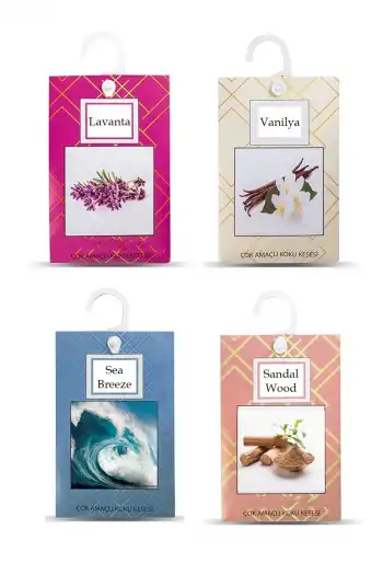 4lü Dolap İçi Ayakkabılık Çekmece Kokusu Banyo Oda Kötü Koku Torbası Önleyici Kese Ferah Parfüm