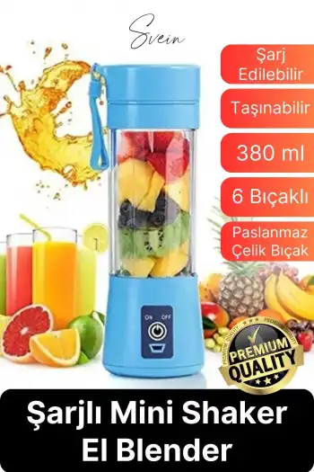 Portatif Taşınabilir Elektrikli Mini Meyve Sıkacağı Smoothie Kamp Piknik Şarjlı Rondo Karıştırıcı