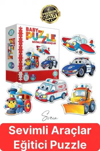 Baby Puzzle Sevimli Araçlar Eğitici Öğretici İnce Motor Beceri Ebeveyn El Göz Koordinasyon