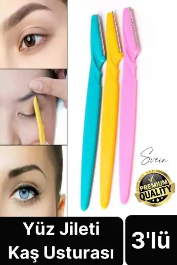 3lü Yüz Jileti Kaş Usturası Kadın Epilasyon Aleti Pratik Taşınabilir Kişisel Bakım Aparatı Epilatör
