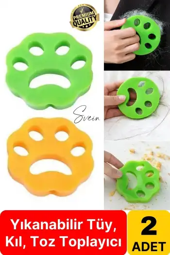 2li Pratik Çok Amaçlı Tüy Toz Kıl Toplayıcı Elbise Temizleme Aparatı Yıkanabilir Çamaşır Makinası