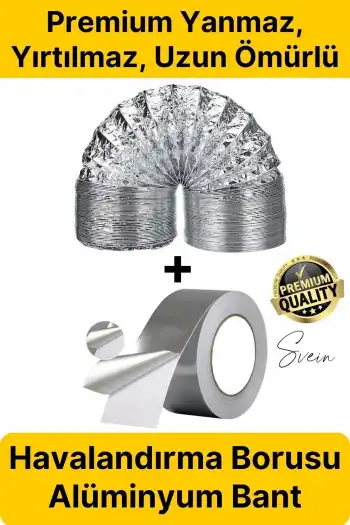 2li Premium Yırtılmaz Yanmaz Ankastre Aspiratör Davlumbaz Havalandırma Borusu Alüminyum Folyo Bant