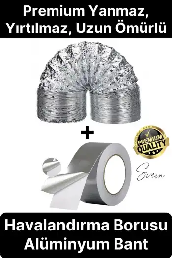2li Premium Yırtılmaz Kopmaz Ankastre Aspiratör Davlumbaz Havalandırma Borusu Alüminyum Folyo Bant