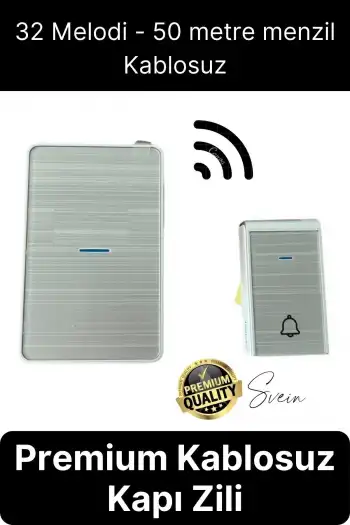 Lüks Kablosuz Uzaktan Kumandalı Yüksek Sesli Uzun Mesafe Menzil Kapı Zili Ev Ofis Dükkan 50 metre