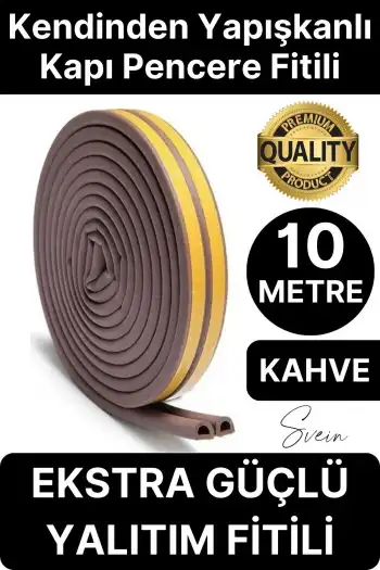 #Fitil Premium Kapı Pencere Soğuk Toz Geçirmez İzolasyon Fitili Kendinden Yapışkanlı Isı Yalıtım 2x5=10 mt