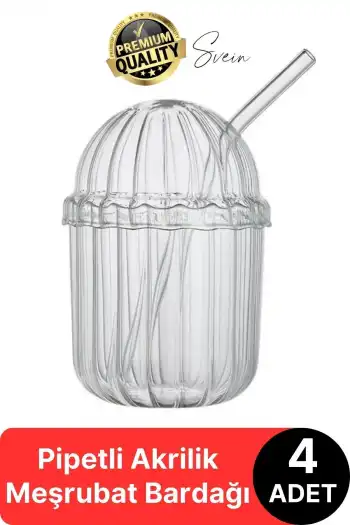 4lü Kapaklı Cam Pipetli Kristal Sert Mika Bardak Limonata Çay Kahvaltı Kupa Kahve Fincan Pinterest