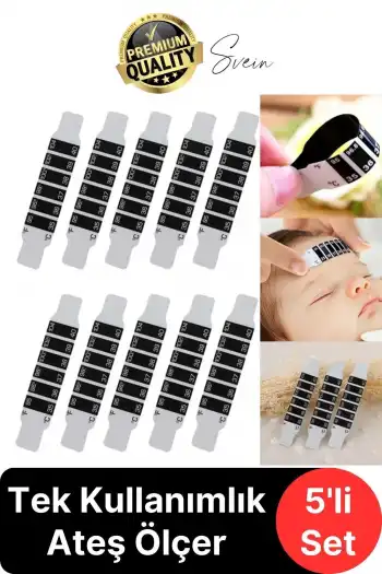 5li Alın Şerit Termometre Esnek Kullanımlık Su Süt Isı Ateş Vücut Bebek Çocuk Sıcaklık Ölçer