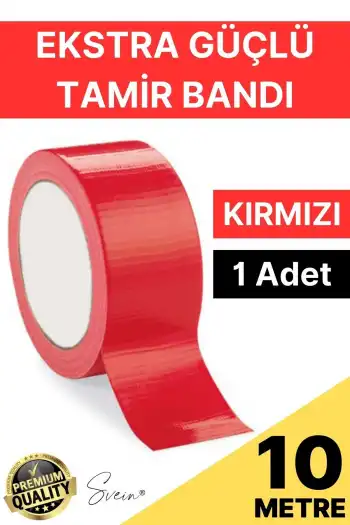 1 Adet 10 mt Kırmızı Tamir Takviye Kapatıcı Güçlü Onarım Bandı Su Geçirmez Sızdırmaz Dayanım Çatlak