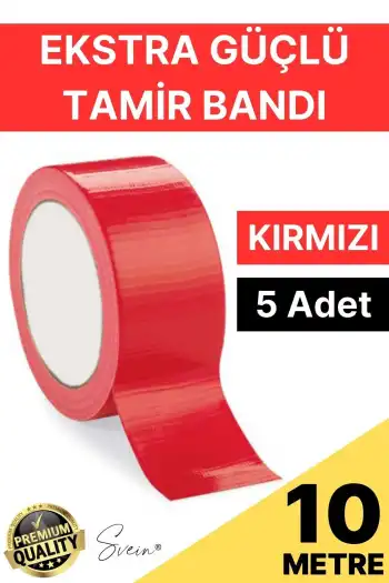 5 Adet 10 mt Kırmızı Tamir Takviye Kapatıcı Güçlü Onarım Bandı Su Geçirmez Sızdırmaz Dayanım Çatlak