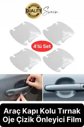 Araba Kapı Kolu Çizilme Koruyucu Şeffaf Film Yapışkanlı Boya Kaldırmaz Zarar Vermez Çizik Koruma
