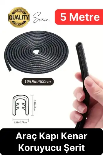 5 Metre Araç Kapı Kenar Koruyucu Şerit Oto Araba Pratik Yapışkanlı Koruma Şeridi Otomobil Contası