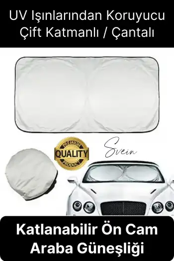 Katlanabilir Ön Cam Araba Güneşliği UV Işık Engelleyici Isı Koruması Perde Çantalı Koruma Gölgelik