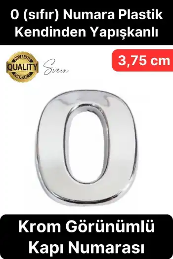 No 0 Kapı Numarası Kendinden Yapışkanlı Masa Dolap Plastik Ev Posta Kutusu Dış Mekan Daire 3,75 cm