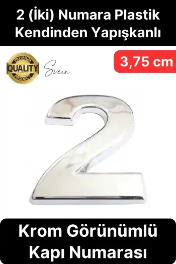 No 2 Kapı Numarası Kendinden Yapışkanlı Masa Dolap Plastik Ev Posta Kutusu Dış Mekan Daire 3,75 cm