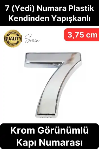 No 7 Kapı Numarası Kendinden Yapışkanlı Masa Dolap Plastik Ev Posta Kutusu Dış Mekan Daire 3,75 cm