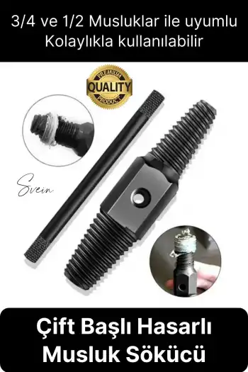 Kırık Musluk Ters Kılavuz Açıcı Aparatı Çift Başlı Su Borusu Vida Hasarlı Cıvata Sökücü Set