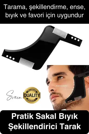 Yeni Sezon Sakal Şekillendirici Kalıp Tarak Bıyık Bakım Şablon Erkek Ense Cep Favori Simetrik Kesim