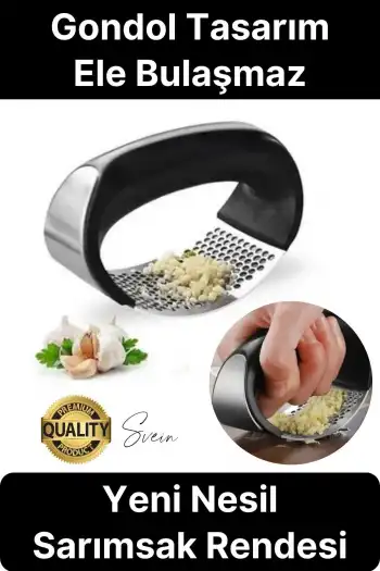 Premium Kolay Kullanımlı Yeni Nesil Sarımsak Rendesi Zencefil Öğütücü Ezici Paslanmaz Çelik Gondol