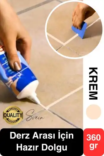 Premium Fayans Arası Krem Hazır Derz Dolgu Gaga Uç Tüp Mermer Mutfak Banyo Zemin Duvar Onarıcı