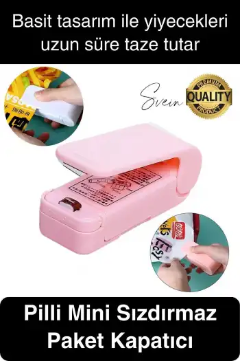 Pilli Pratik Mini Sızdırmaz Isıtmalı Poşet Ambalaj Ağzı Kapatma Makinesi Yapıştırma Taşınabilir