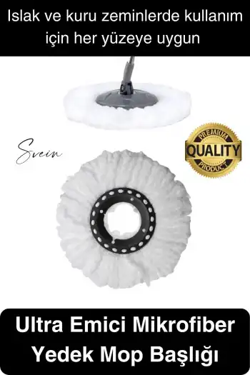 Ultra Emici Yedek Mop Başlığı Mikrofiber Paspas Püsküllü Temizlik Fayans Parke Laminant Silme Bezi