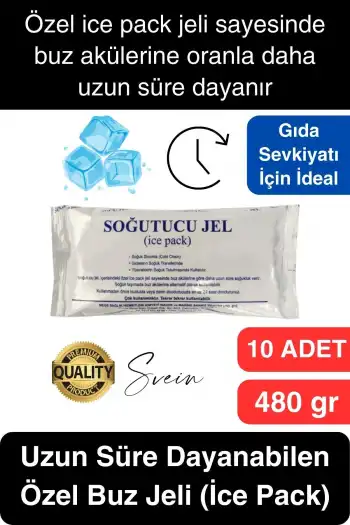 10 Adet 480 gr Soğutucu Jel Poşet Buz Aküsü Yolculuk Seyahat Yiyecek İçin Uygun Uzun Süre Dayanım