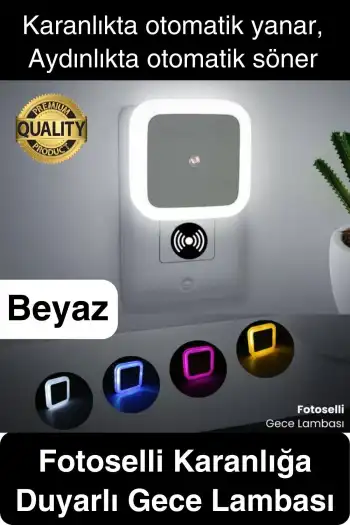 Cata Fotoselli Gece Lambası Karanlıkta Otomatik Yanıp Sönen Aydınlığa Duyarlı Koridor Antre Loş Led Işık