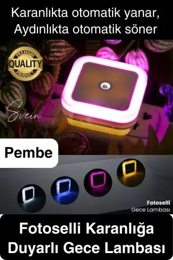 Cata Fotoselli Gece Lambası Karanlıkta Otomatik Yanıp Sönen Aydınlığa Duyarlı Koridor Antre Loş Led Işık