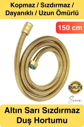 Yüksek Kalite Paslanmaz Kırılmaz Çelik Örgülü Duş Hortumu Uzayan Spiral 150 cm Büküm Önleyici