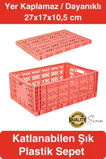 Çok Amaçlı Yer Kaplamayan Katlanabilir Renkli Kasa Sepet Sebze Meyve Eşya Saklama Organizer Kutu