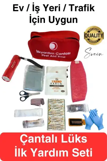 Lüks İlk Yardım Çantası Deprem Afet Acil Durum Müdahale Kiti Araç Ev İşyeri Yerli Üretim Ecza Çanta