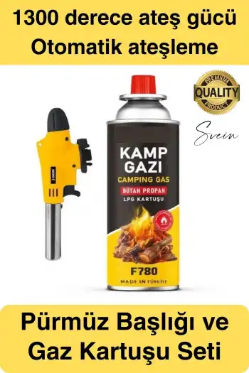 Kolay Kullanım 1300 Derece Pürmüz Seti Bütan Propan Çakmak Mangal Kamp Otomatik Ateşleme Sistemi