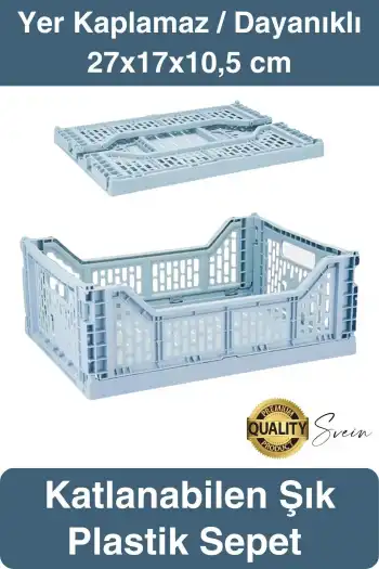 Çok Amaçlı Yer Kaplamayan Katlanabilir Renkli Kasa Sepet Sebze Meyve Eşya Saklama Organizer Kutu