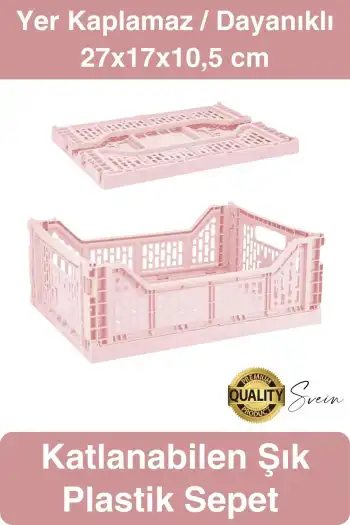 Çok Amaçlı Yer Kaplamayan Katlanabilir Renkli Kasa Sepet Sebze Meyve Eşya Saklama Organizer Kutu