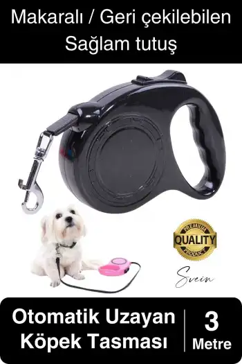 3 Metre Makaralı Otomatik Uzayabilen Geri Çekilebilen Köpek Tasması Boyun Gezdirme Kuvvetli Tutuş
