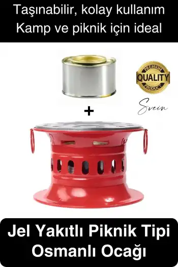 Özel Üretim Jel Yakıtlı Isıtıcı Osmanlı Ocağı Ev İş Yazlık Piknik Kamp Tipi Kolay Taşınabilir Ocak