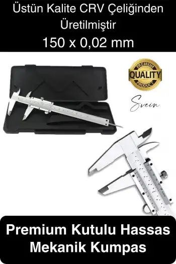 Premium Endüstriyel Hassas Ölçüm Mekanik Kumpas Analog Mikrometre Derinlik Genişlik 150 x 0.02 mm