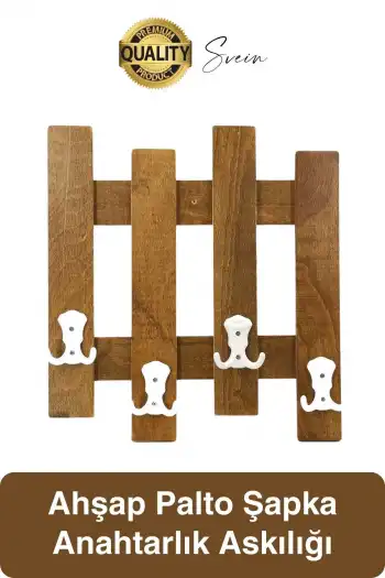 Özel Tasarım 5 Kancalı Doğal Ahşap Duvar Kapı Askısı Elbise Askılık Portmanto Vestiyer Anahtarlık